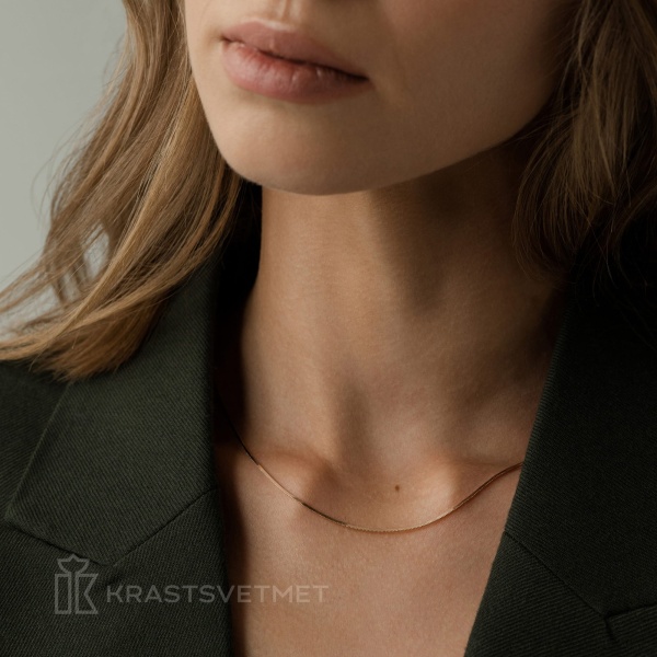 Цепь из красного золота 585, плетение «Снейк»